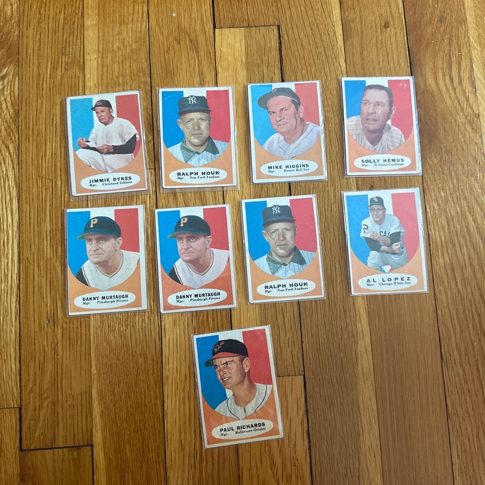 Vintage Baseball 1961 Topps 9-card lot managers